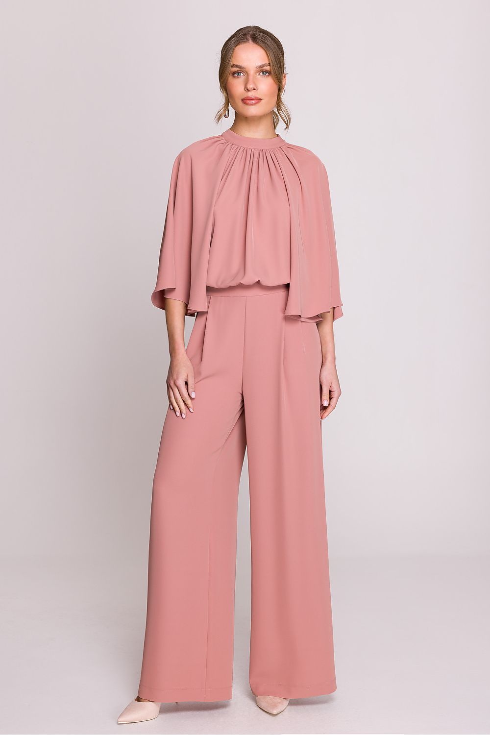 Elegante dames jumpsuit Serene Grace met kimonomouwen en wijde broekspijpen – stijlvol voor elke gelegenheid