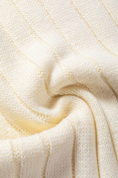 Oatmeal Cable Knit High Neck Sweater Vest - PrizQ