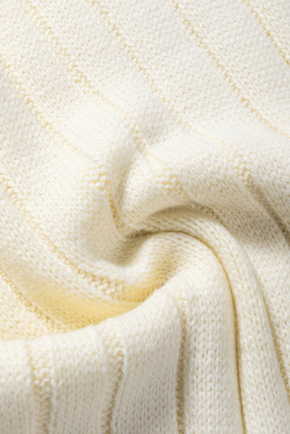 Oatmeal Cable Knit High Neck Sweater Vest - PrizQ