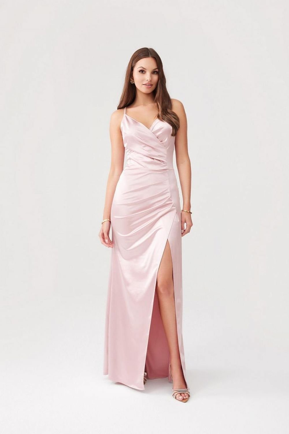 Lamelia Crossback – maxi-jurk met open rug, gekruiste bandjes, elastische taille en zijsplit