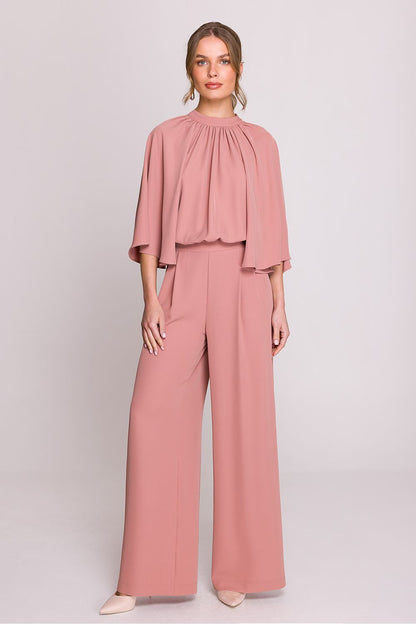Elegante dames jumpsuit Serene Grace met kimonomouwen en wijde broekspijpen – stijlvol voor elke gelegenheid