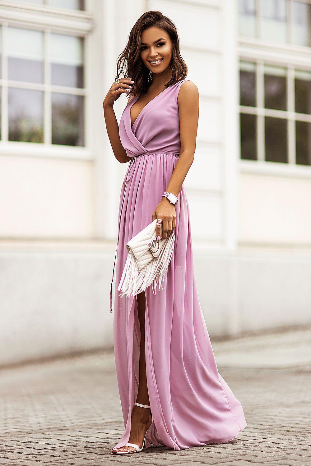 Enchanté Chiffon Mirage – Ivonne V-Neck Elegance | 166126 IVON - PrizQ